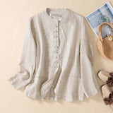 Blusa de Lino Laurienne™ Abotonada