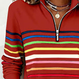 Sudadera con Cremallera Rayas Viena