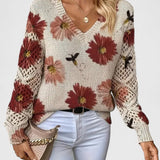 Suéter Elegante con Estampado Floral Aurélie