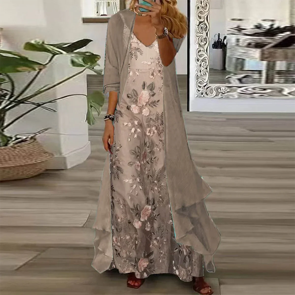 Vestido Largo con Chamarra Mara (Conjunto de 2 Piezas)