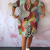 Vestido Colorido Ria™ con Cuello en V