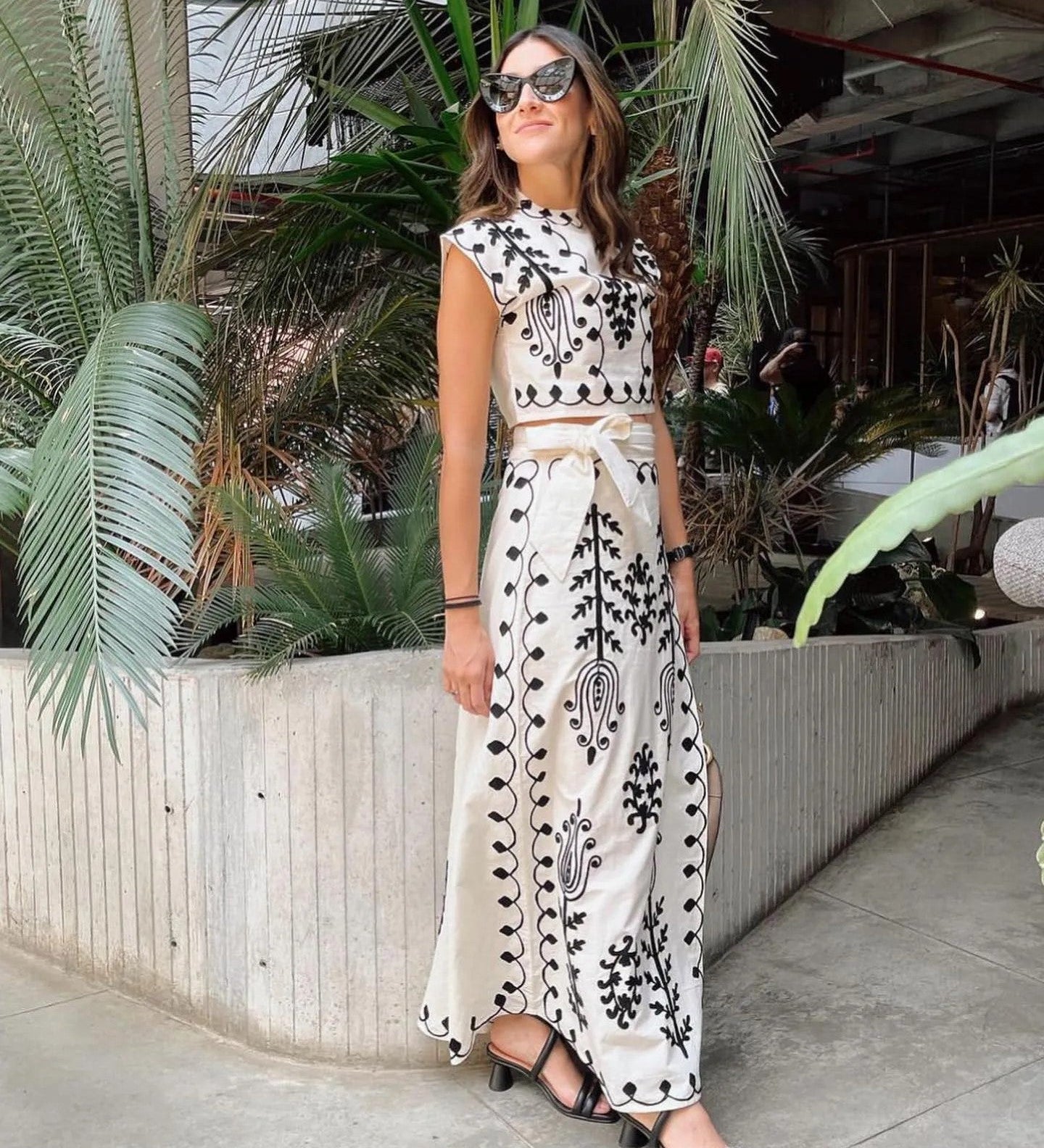 Conjunto Estampado Top y Falda Camilla