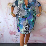 Vestido Colorido Ria™ con Cuello en V