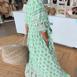 Vestido Casual Estampado Modena con Escote en V y Manga Media para Mujer