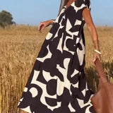 Vestido Estampado Elegante Stéphanie™ con Cuello en V