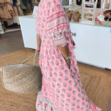 Vestido Casual Estampado Modena con Escote en V y Manga Media para Mujer