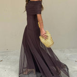 Vestido Largo Off-Shoulder Claudia™ para Bodas y Ocasiones Especiales