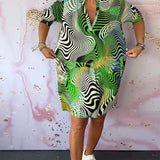 Vestido Colorido Ria™ con Cuello en V