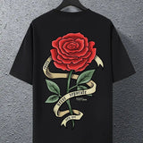 Camiseta Gráfica 'Nunca Separar' con Diseño de Rosa