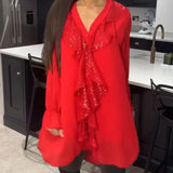 Blusa Elegante Ksenia con Detalle de Volantes
