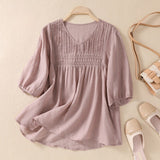 Blusa Plisada Laurienne™ con Cuello en V