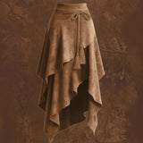 Falda de Suede Boho con Borlas