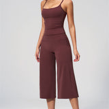 Nexus - Conjunto de Top de Tirantes y Pantalones Cortos de Pierna Ancha para Mujer