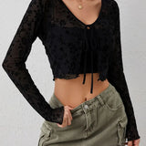 Cardigan de Malla Transparente Fleur
