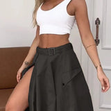 Conjunto de dos piezas sin mangas con abertura sencilla
