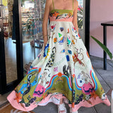 Vestido Lencero Estampado Elegante