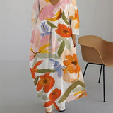 Vestido Floral con Cuello en V Isla