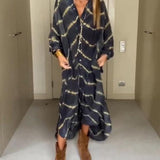 Vestido Largo Bohemio de Rayas con Mangas Largas BOMEA