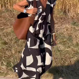 Vestido Estampado Ellen con Escote en Pico