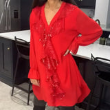 Blusa Elegante Ksenia con Detalle de Volantes