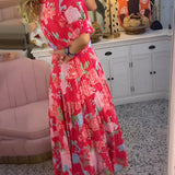 Vestido Floral con Cuello en V y Bolsillos Carine