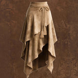 Falda de Suede Boho con Borlas