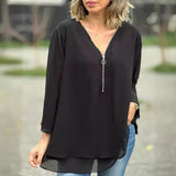 Blusa de Gasa Margot con Cremallera