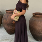 Vestido Largo Off-Shoulder Claudia™ para Bodas y Ocasiones Especiales