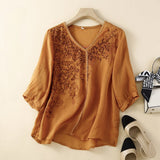 Blusa Bordada Laurienne™ con Cuello en V