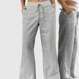 Pantalones Anchos Dominique con Detalles Elegantes