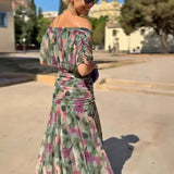 Vestido Largo Floral Alondra con Escote en V