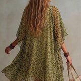 Vestido de Chiffon Leopardo Bianca