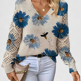 Suéter Elegante con Estampado Floral Aurélie