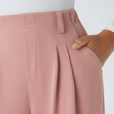 Pantalones de Oficina de Pierna Ancha con Bolsillos Laterales para Mujer