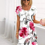 Vestido Plisado con Volantes Florales Giselle™