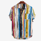 Camisa de Impresión Abstracta Artesanal