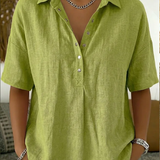 Blusa con Cuello y Botones Velara para Mujer