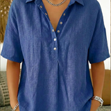 Blusa con Cuello y Botones Velara para Mujer