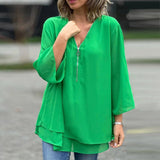 Blusa de Gasa Margot con Cremallera