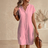 Vestido Camisero de Lino Elegante y Cómodo para Mujer Tess