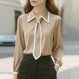 Blusa con Lazo Contrastante Maison