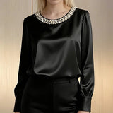 Blusa de Satén Perla Cassia