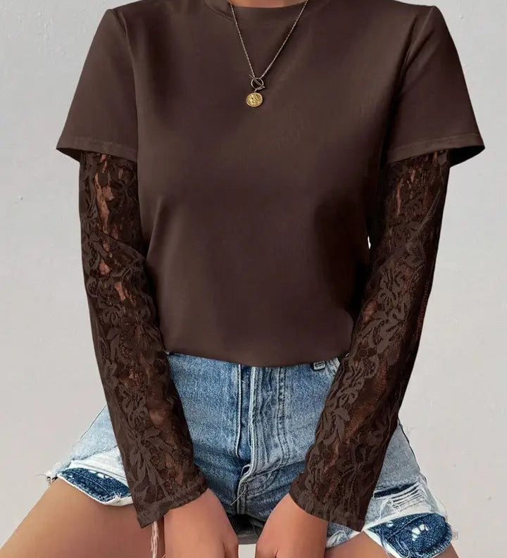 Camiseta Capa de Encaje Mirelle