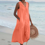 Vestido de Verano Lyra con Cuello en V