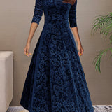Vestido de Fiesta de Terciopelo Denise con Escote en V