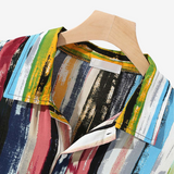 Camisa de Impresión Abstracta Artesanal