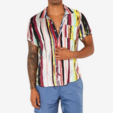 Camisa de Impresión Abstracta Artesanal
