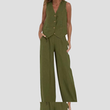 Ella | Conjunto de chaleco y pantalón ancho (Stock limitado)