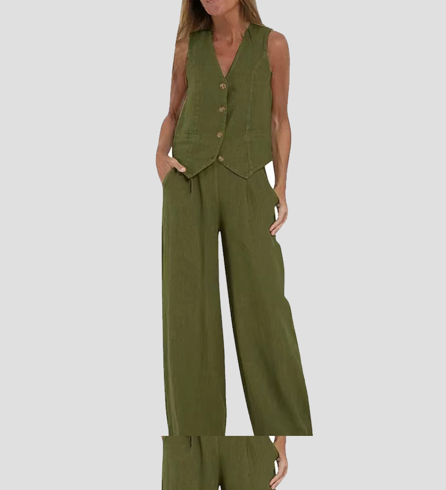 Conjunto de Chaleco y Pantalón Ancho Ella