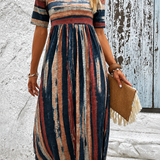 Vestido Midi Rayado Camuflaje para Mujer